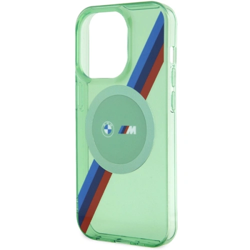 Etui BMW BMHMP15LHDTN Apple iPhone 15 Pro hardcase M Tricolor Stripes MagSafe zielony/green