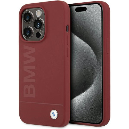 Hurtownia BMW - 3666339145514 - BMW642 - Etui BMW BMHMP15LSLBLRE Apple iPhone 15 Pro hardcase Silicone Big Logo MagSafe czerwony/red - B2B homescreen