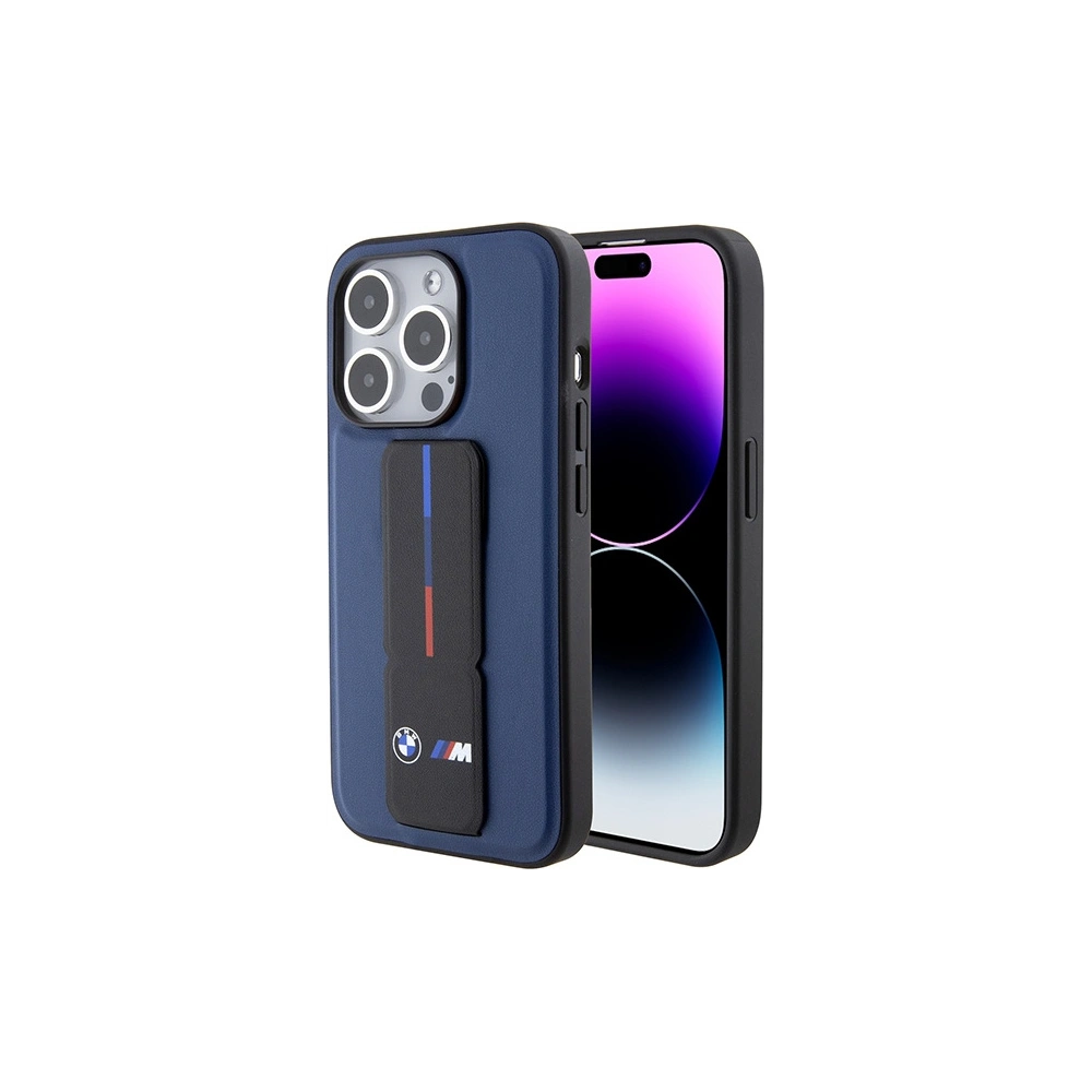 Hurtownia GSM - Etui BMW BMHCP15LGSPBIV Apple iPhone 15 Pro kemény tok M Grip Stand Két színű sötétkék/navy - BMW643 - {ean13} - Hurt