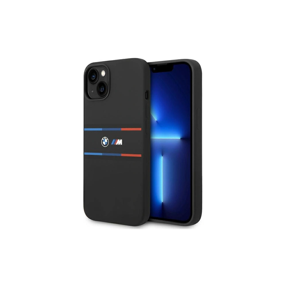 Hurtownia GSM - Case BMW BMHCP15S22SDTK Apple iPhone 15 / 14 / 13 Hardcase M Silikon Tricolor Linien schwarz/black - BMW645 - {ean13} - Hurt