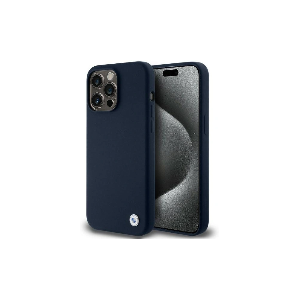 Hurtownia GSM - Etui BMW BMHCP15XSILNA Apple iPhone 15 Pro Max hardcase silikonový kovový logo tmavě modrý/navy - BMW646 - {ean13} - Hurt
