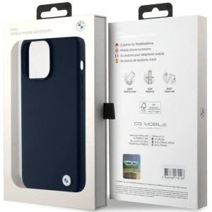 Hurtownia GSM - Etui BMW BMHCP15XSILNA Apple iPhone 15 Pro Max hardcase silikonový kovový logo tmavě modrý/navy - BMW646 - {ean13} - Hurt