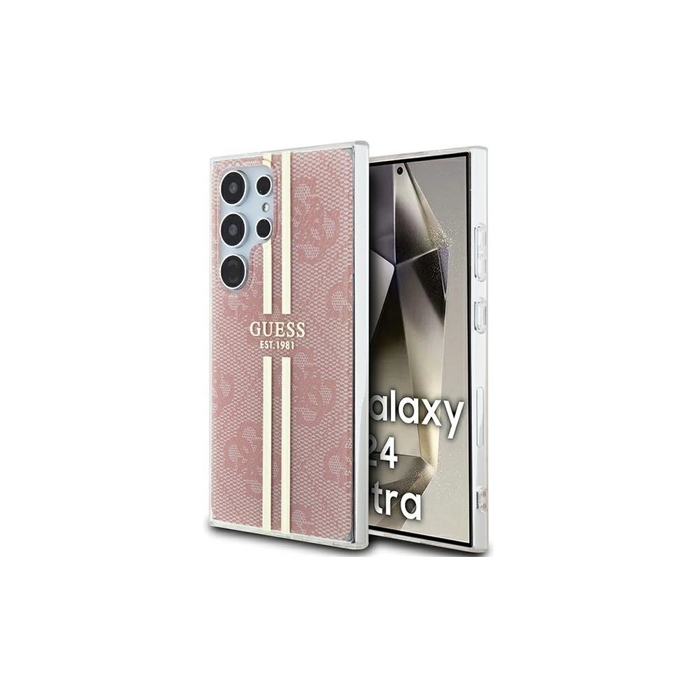 Hurtownia GSM - Etui Guess GUHCS24LH4PSEGP Samsung Galaxy S24 Ultra kemény tok IML 4G Arany csík rózsaszín/pink - GUE3334 - {ean13} - Hurt