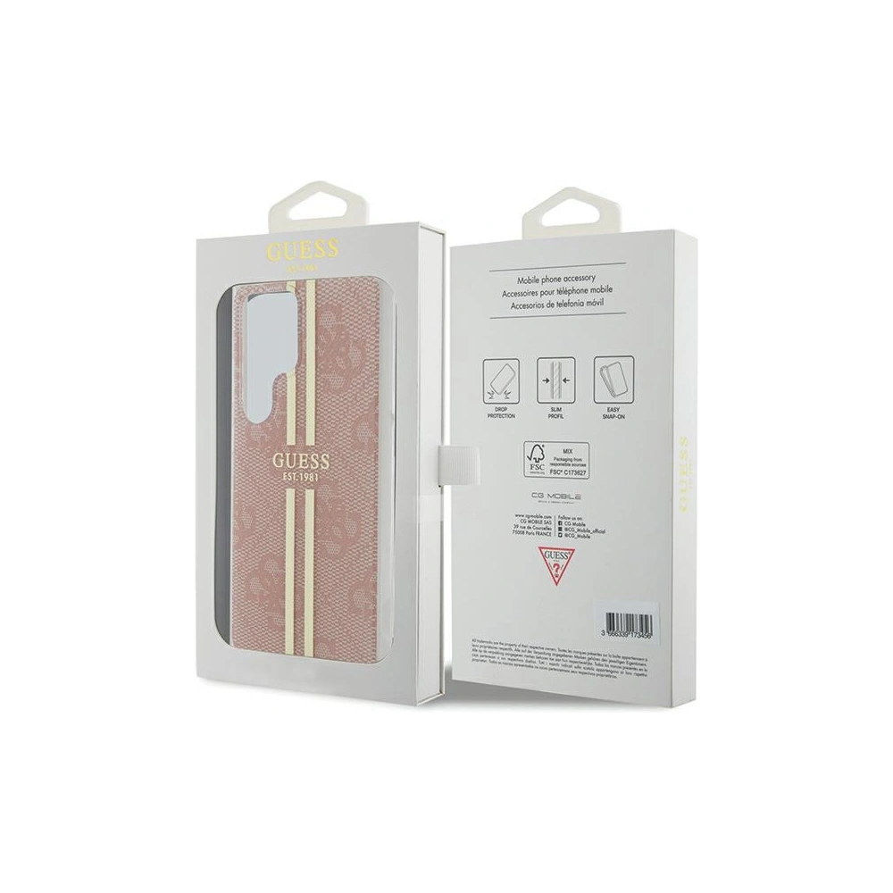 Hurtownia GSM - Etui Guess GUHCS24LH4PSEGP Samsung Galaxy S24 Ultra kemény tok IML 4G Arany csík rózsaszín/pink - GUE3334 - {ean13} - Hurt