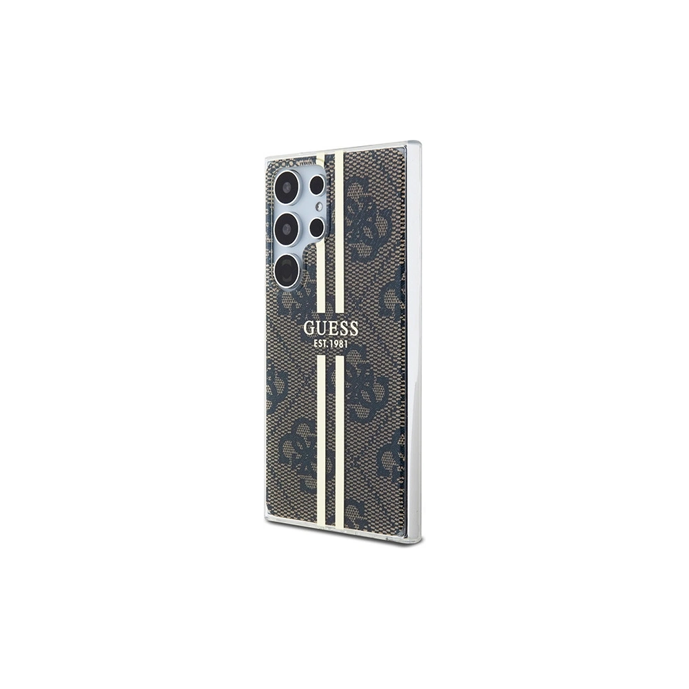 Guess GUHCS24LH4PSEGW Samsung Galaxy S24 Ultra hardcase IML 4G Gold Stripe brown