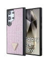 Guess GUHCS24LHDGPPP Samsung Galaxy S24 Ultra hardcase Rhinestone Triangle pink