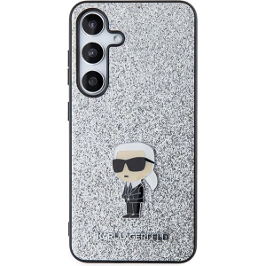 Etui Karl Lagerfeld KLHCS24MGCNPSG Samsung Galaxy S24+ Plus hardcase Fixed Glitter Ikonik Logo Metal Pin srebrny/silver