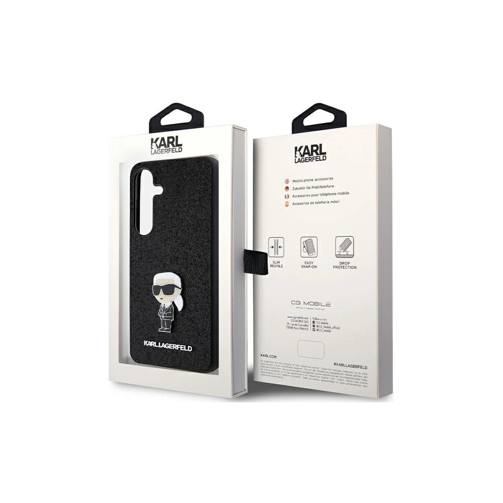 Hurtownia GSM - Etui Karl Lagerfeld KLHCS24MGKNPSK Samsung Galaxy S24+ Plus hardcase Fixed Glitter Ikonik Logo Metal Pin černý/black - KLD1911 - {ean13} - Hurt