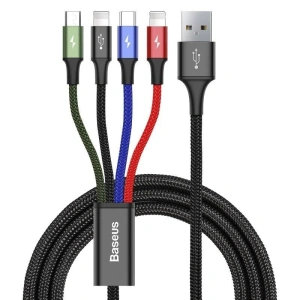 Hurtownia GSM - Kabel USB Baseus Fast 4w1 USB-C / 2x Lightning / Micro 3,5A 1,2m (czarny) - BSU635BLK - {ean13} - Hurt