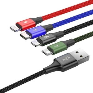 Hurtownia GSM - Kabel USB Baseus Fast 4w1 USB-C / 2x Lightning / Micro 3,5A 1,2m (czarny) - BSU635BLK - {ean13} - Hurt