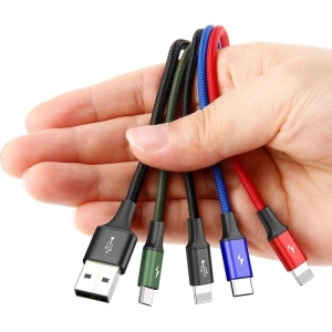 Hurtownia GSM - Kabel USB Baseus Fast 4w1 USB-C / 2x Lightning / Micro 3,5A 1,2m (czarny) - BSU635BLK - {ean13} - Hurt