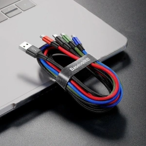 Hurtownia GSM - Kabel USB Baseus Fast 4w1 USB-C / 2x Lightning / Micro 3,5A 1,2m (czarny) - BSU635BLK - {ean13} - Hurt