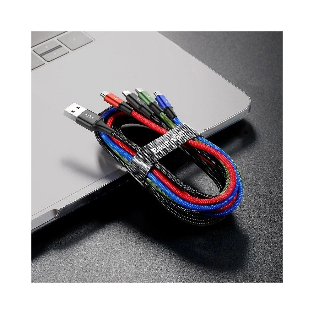 Hurtownia GSM - Kabel USB Baseus Fast 4w1 USB-C / 2x Lightning / Micro 3,5A 1,2m (czarny) - BSU635BLK - {ean13} - Hurt