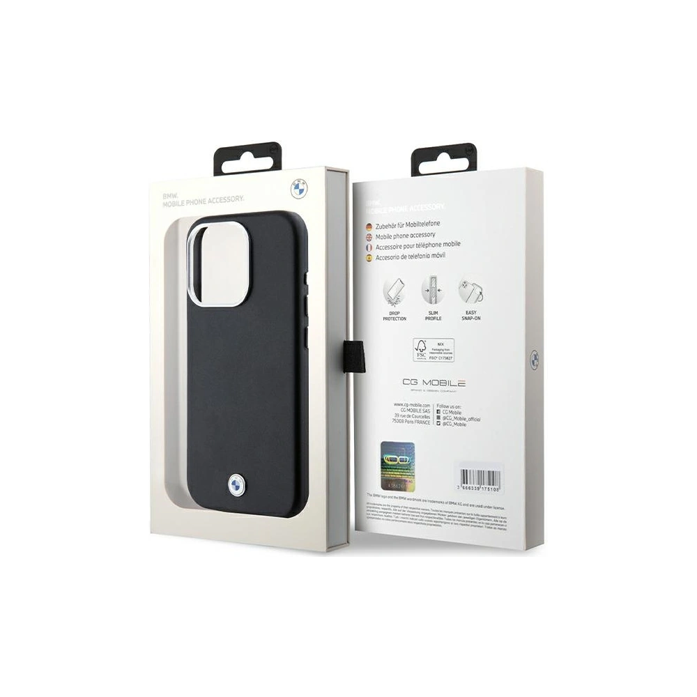 Hurtownia GSM - Case BMW BMHMP15L23PUFWK Apple iPhone 15 Pro Signature Wrapped Metal MagSafe schwarz/black - BMW651 - {ean13} - Hurt