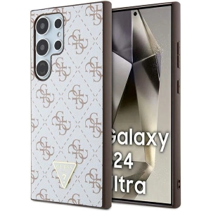 Etui Guess GUHCS24LPG4GPH Samsung Galaxy S24 Ultra hardcase 4G Triangle biały/white