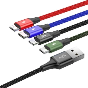 Kabel USB Baseus Fast 4w1 USB-C / Lightning / 2x Micro 3,5A 1,2m (czarny)