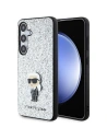 Etui Karl Lagerfeld KLHCS24SGCNPSG Samsung Galaxy S24 hardcase Fixed Glitter Ikonik Logo Metal Pin argintiu/silver