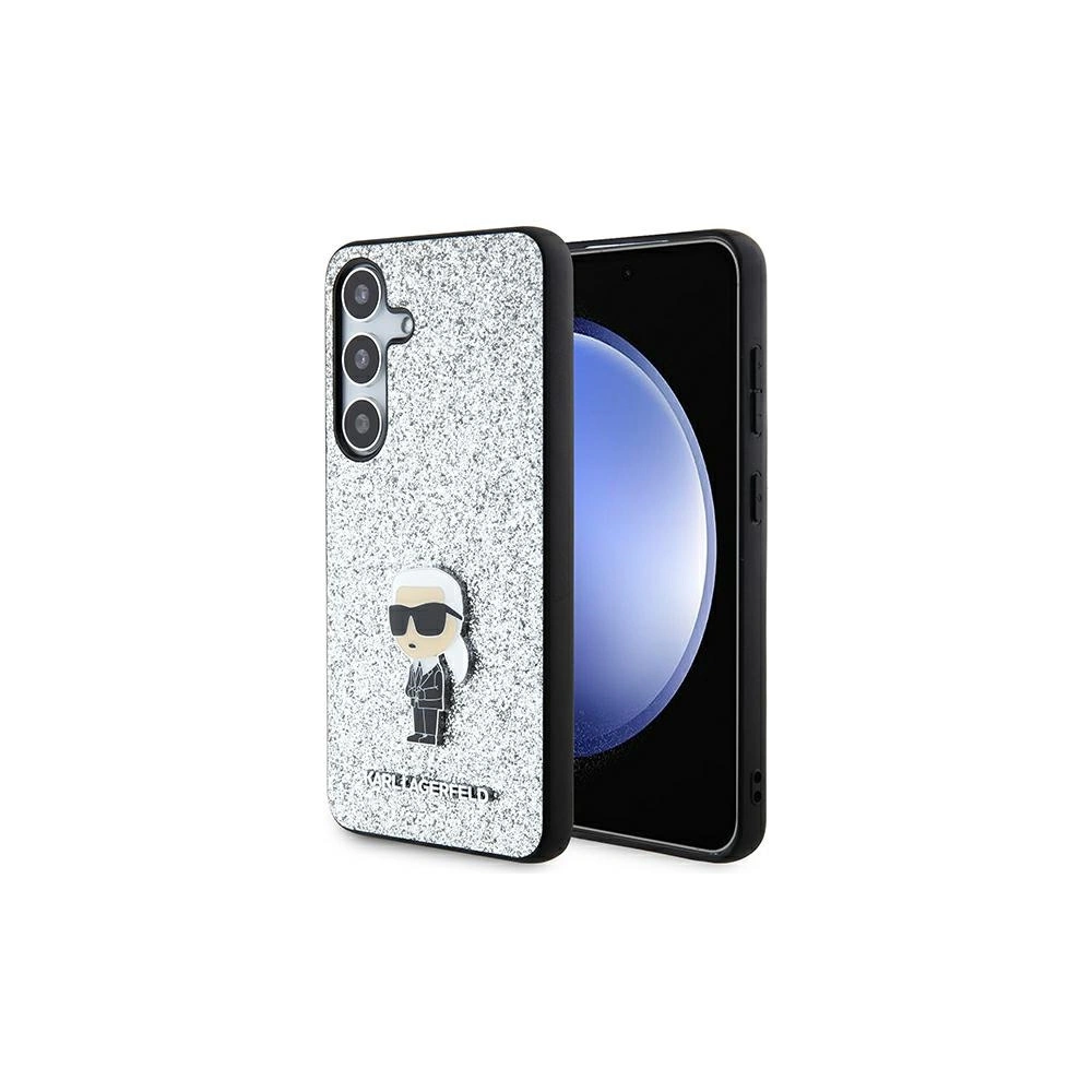 Hurtownia GSM - Case Karl Lagerfeld KLHCS24SGCNPSG Samsung Galaxy S24 Hardcase Fixed Glitter Ikonik Logo Metal Pin silber/silver - KLD1915 - {ean13} - Hurt