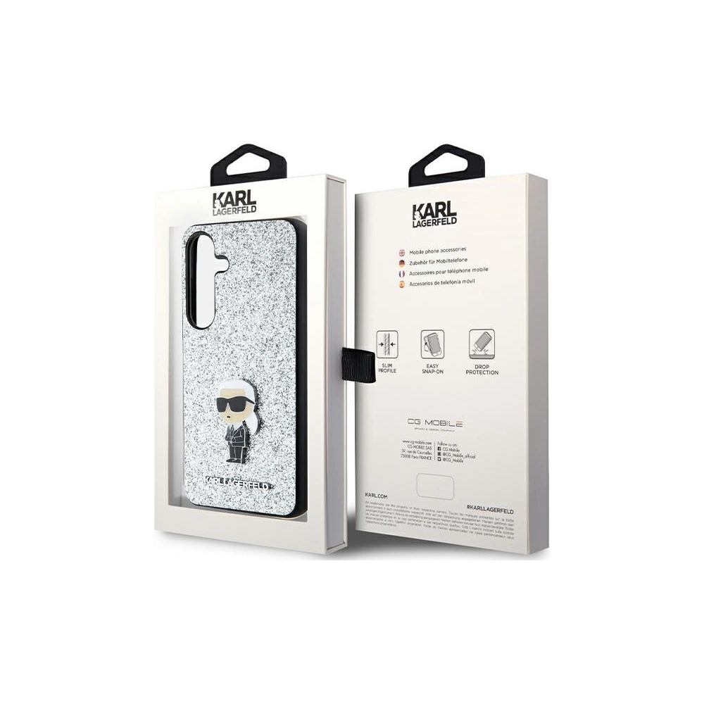 Hurtownia GSM - Etui Karl Lagerfeld KLHCS24SGCNPSG Samsung Galaxy S24 hardcase Fixed Glitter Ikonik Logo Metal Pin argintiu/silver - KLD1915 - {ean13} - Hurt