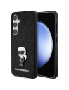 Etui Karl Lagerfeld KLHCS24SGKNPSK Samsung Galaxy S24 hardcase Fixed Glitter Ikonik Logo Metal Pin negru/black