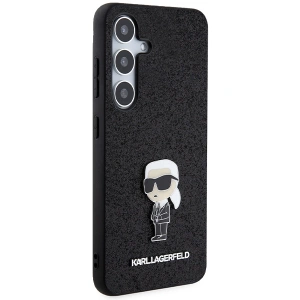 Etui Karl Lagerfeld KLHCS24SGKNPSK Samsung Galaxy S24 hardcase Fixed Glitter Ikonik Logo Metal Pin czarny/black