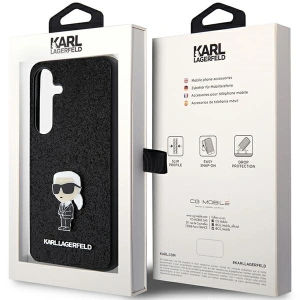 Etui Karl Lagerfeld KLHCS24SGKNPSK Samsung Galaxy S24 hardcase Fixed Glitter Ikonik Logo Metal Pin czarny/black