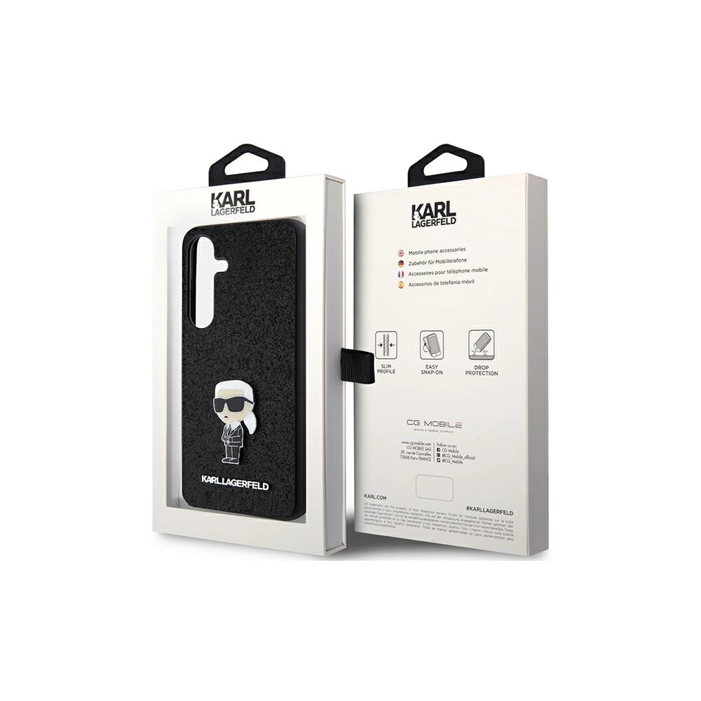 Hurtownia GSM - Etui Karl Lagerfeld KLHCS24SGKNPSK Samsung Galaxy S24 hardcase Fixed Glitter Ikonik Logo Metal Pin černý/black - KLD1916 - {ean13} - Hurt