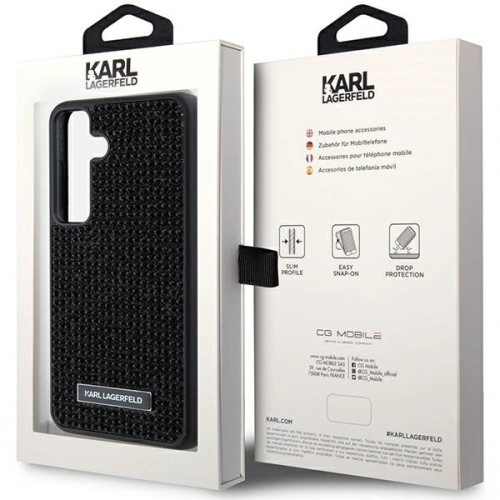 Etui Karl Lagerfeld KLHCS24SHDSPRK Samsung Galaxy S24 hardcase Rhinestone Metal Logo czarny/black
