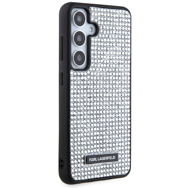 Kryt Karl Lagerfeld KLHCS24SHDSPRS Samsung Galaxy S24 hardcase Rhinestone Metal Logo silver