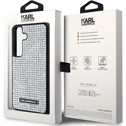 Etui Karl Lagerfeld KLHCS24SHDSPRS Samsung Galaxy S24 hardcase Rhinestone Metal Logo srebrny/silver