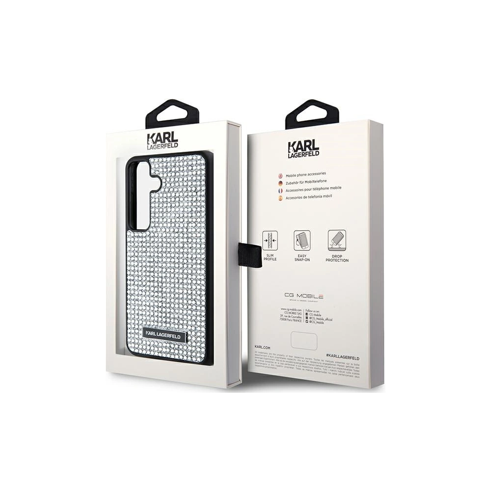 Hurtownia GSM - Case Karl Lagerfeld KLHCS24SHDSPRS Samsung Galaxy S24 Hardcase mit Strass Metall-Logo silber - KLD1918 - {ean13} - Hurt