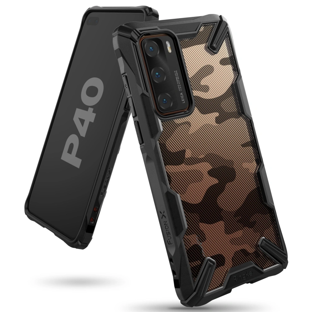 Hurtownia GSM - [OUTLET] Case Ringke Fusion-X Huawei P40 Camo (Moro) Schwarz - OT-583 - {ean13} - Hurt