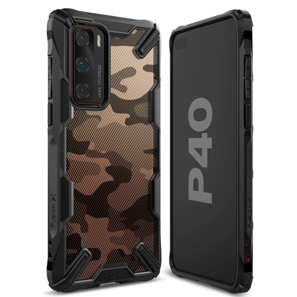 Hurtownia GSM - [OUTLET] Case Ringke Fusion-X Huawei P40 Camo (Moro) Schwarz - OT-583 - {ean13} - Hurt