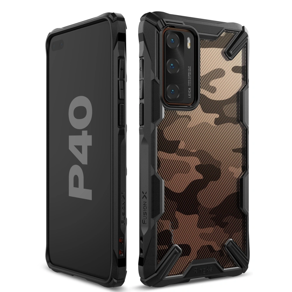 Hurtownia GSM - [OUTLET] Case Ringke Fusion-X Huawei P40 Camo (Moro) Schwarz - OT-583 - {ean13} - Hurt