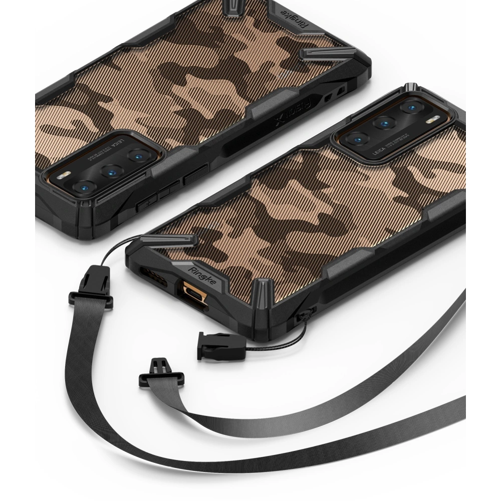 Hurtownia GSM - [OUTLET] Case Ringke Fusion-X Huawei P40 Camo (Moro) Schwarz - OT-583 - {ean13} - Hurt