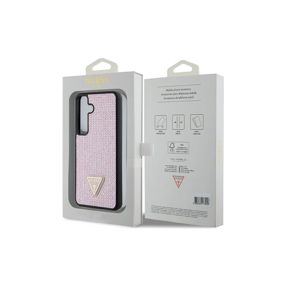 Hurtownia GSM - Etui Guess GUHCS24SHDGPPP Samsung Galaxy S24 hardcase Rhinestone Triangle różowy/pink - GUE3348 - {ean13} - Hurt