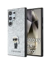 Case Karl Lagerfeld KLHCS24LGCNPSG Samsung Galaxy S24 Ultra Hardcase Fixed Glitter Ikonik Logo Metall-Pin silber/silver