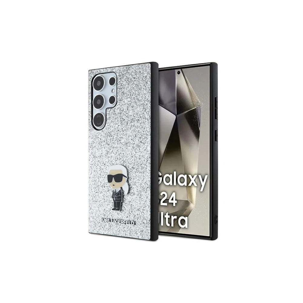 Hurtownia GSM - Case Karl Lagerfeld KLHCS24LGCNPSG Samsung Galaxy S24 Ultra Hardcase Fixed Glitter Ikonik Logo Metall-Pin silber/silver - KLD1919 - {ean13} - Hurt