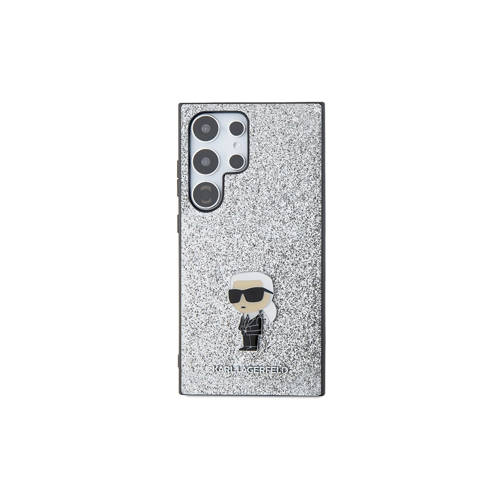Hurtownia GSM - Case Karl Lagerfeld KLHCS24LGCNPSG Samsung Galaxy S24 Ultra Hardcase Fixed Glitter Ikonik Logo Metall-Pin silber/silver - KLD1919 - {ean13} - Hurt
