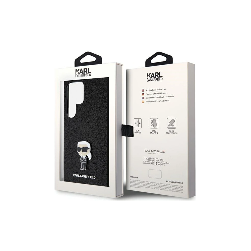 Hurtownia GSM - Case Karl Lagerfeld KLHCS24LGKNPSK Samsung Galaxy S24 Ultra Hardcase Fixed Glitter Ikonik Logo Metal Pin schwarz/black - KLD1920 - {ean13} - Hurt