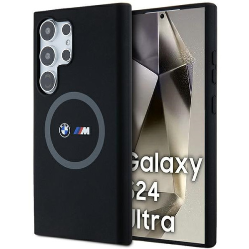 BMW Distributor - 3666339242916 - BMW658 - BMW BMHMS24L23SROK Samsung Galaxy S24 Ultra hardcase M Silicone Printed Ring MagSafe black - B2B homescreen