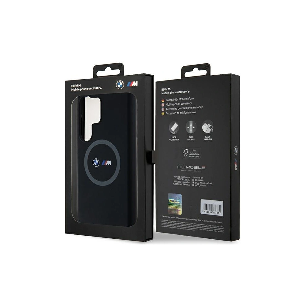 Hurtownia GSM - Case BMW BMHMS24L23SROK Samsung Galaxy S24 Ultra Hardcase M Silikon Gedruckter Ring MagSafe schwarz/black - BMW658 - {ean13} - Hurt