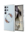 Case Guess GUHMS24LHFWFCT Samsung Galaxy S24 Ultra Hartschale IML Blumenkranz MagSafe transparent