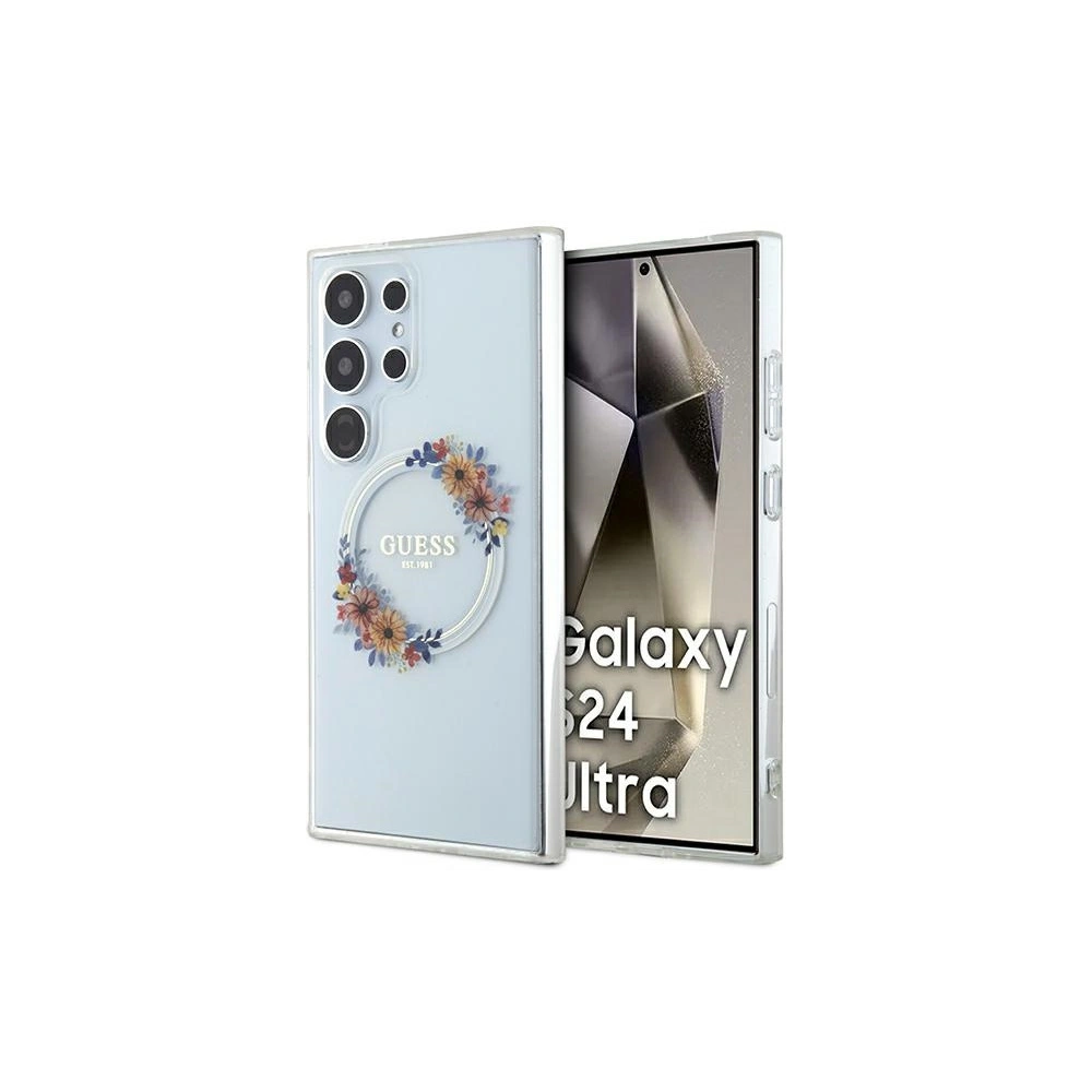 Hurtownia GSM - Etui Guess GUHMS24LHFWFCT Samsung Galaxy S24 Ultra hardcase IML Flowers Wreath MagSafe průhledný/transparentní - GUE3352 - {ean13} - Hurt