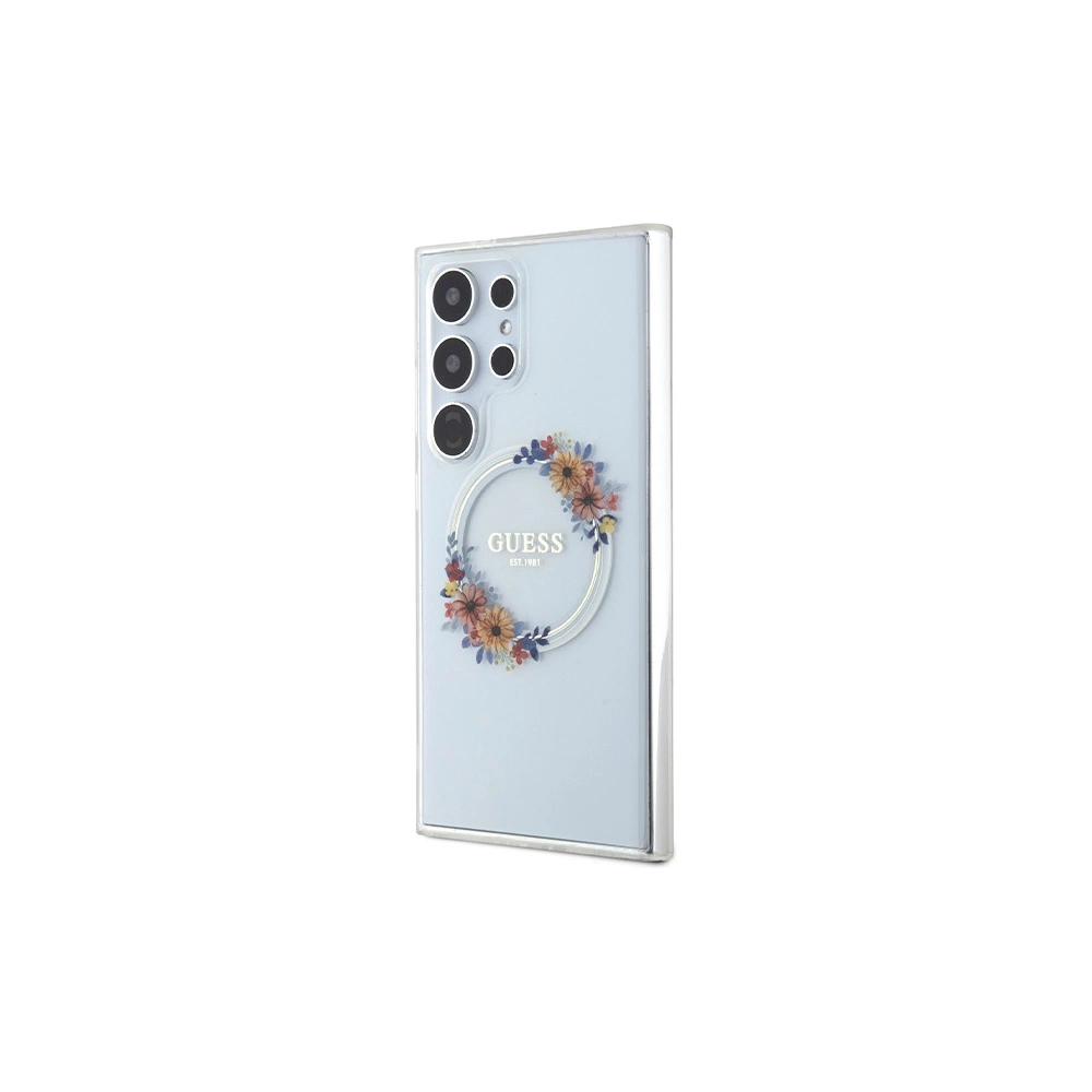 Hurtownia GSM - Etui Guess GUHMS24LHFWFCT Samsung Galaxy S24 Ultra keménytok IML Flowers Wreath MagSafe átlátszó/transparent - GUE3352 - {ean13} - Hurt