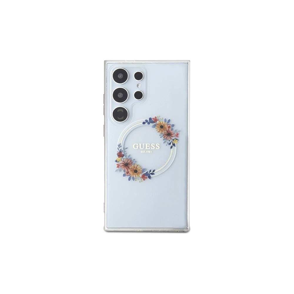 Hurtownia GSM - Etui Guess GUHMS24LHFWFCT Samsung Galaxy S24 Ultra hardcase IML Flowers Wreath MagSafe průhledný/transparentní - GUE3352 - {ean13} - Hurt