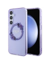 Etui Guess GUHMS24MHFWFCU Samsung Galaxy S24+ Plus kemény tok IML Virágkoszorú MagSafe lila/purple