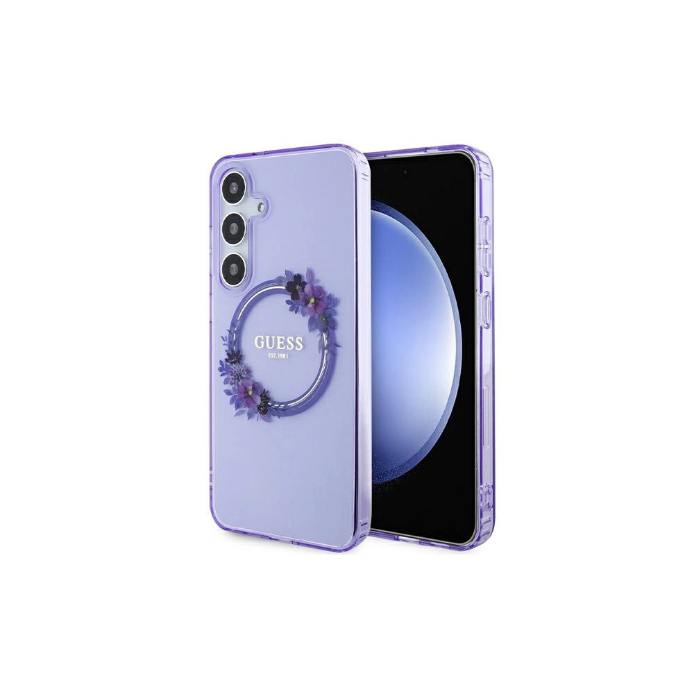 Hurtownia GSM - Etui Guess GUHMS24MHFWFCU Samsung Galaxy S24+ Plus hardcase IML Flori Coroană MagSafe violet/purple - GUE3355 - {ean13} - Hurt
