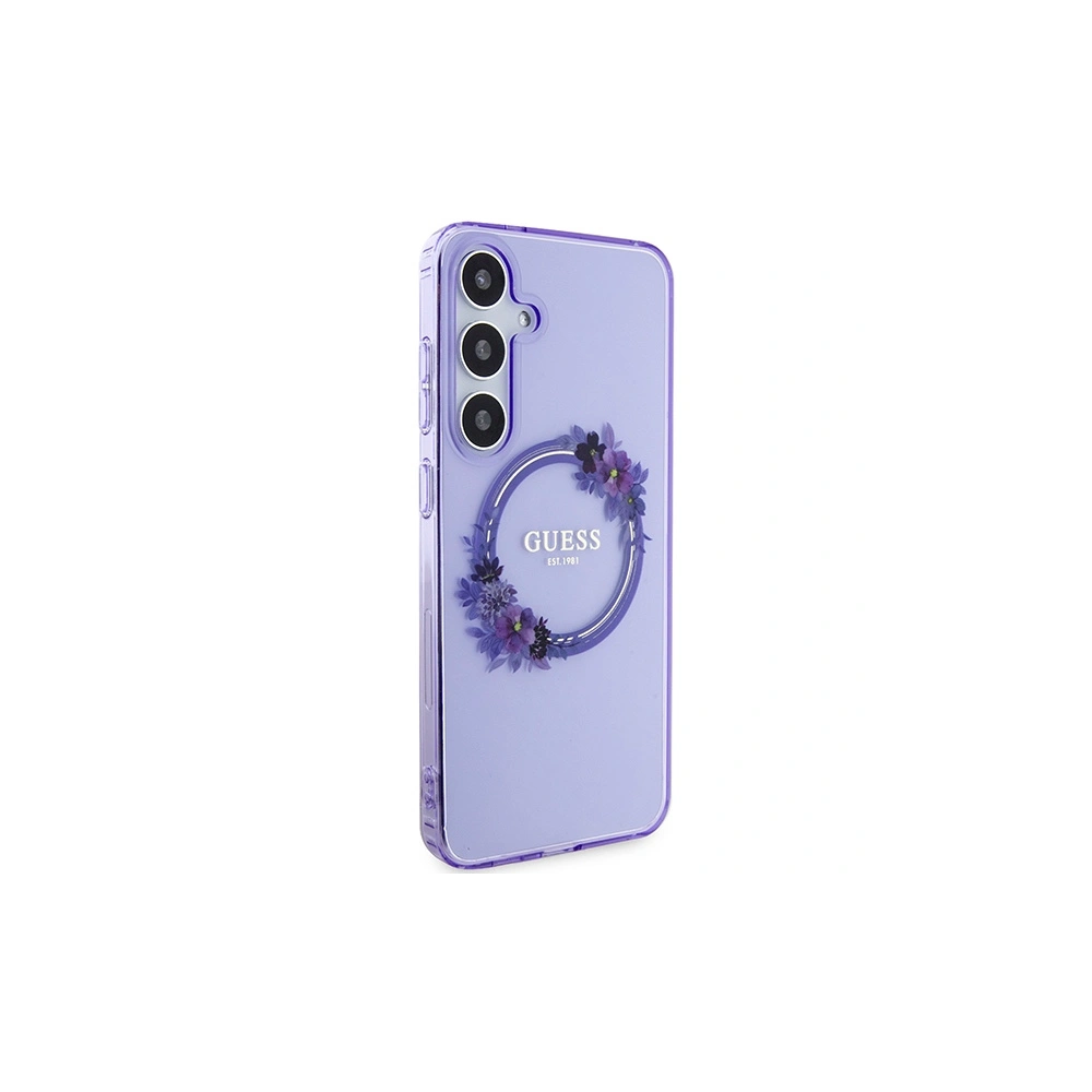 Hurtownia GSM - Case Guess GUHMS24MHFWFCU Samsung Galaxy S24+ Plus Hardcase IML Flowers Wreath MagSafe lila/purple - GUE3355 - {ean13} - Hurt