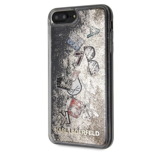 Karl Lagerfeld KLHCI8LKSICGO iPhone 7/8 Plus złoty/gold hard case Iconic Liquid Glitter